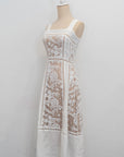Adele Lace Dress - White / Navy