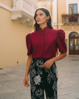 Kelly Convertible Shirt - White / Red / Black