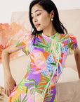 Theia Tie Shift Cheongsam - Abstract Multi Colour