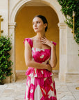 Tricia Skirt Set - Fuchsia Blooms