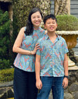 Lil' Man Tuileries Shirt - Navy Tulips / French Florals