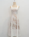 Adele Lace Dress - White / Navy