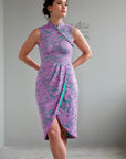 Signature Lace Cheongsam (Knee Length) - Lilac