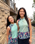 Lil' Tuileries Cheongsam - Navy Tulips / French Florals