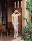Fern Forest Silk Shirt - Green / Lilac