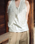Bi Silk Beaded Vest - Black / Off White