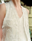 Bi Silk Beaded Vest - Black / Off White