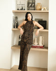 River Peplum Pants Set - Forest Swirl / Bengal Stripe