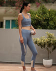 Tracklines Tights - Black / Dusty Blue