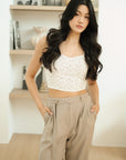 Wes Bustier Top - Ivory Geo Lace
