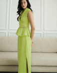 Viola Textured Maxi Skirt Set - Lime
