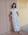Magnolia Convertible Maxi Dress - Cream & Blue Floral