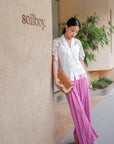 Penelope Pleated Pants - Pink Lilac/ Black/ Cream