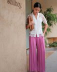 Penelope Pleated Pants - Pink Lilac/ Black/ Cream