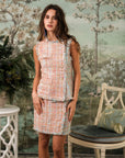 Roxette Tweed Skirt Set - Tangerine/ Turquoise