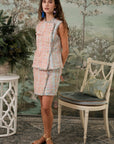 Roxette Tweed Skirt Set - Tangerine/ Turquoise