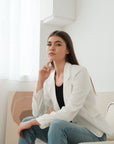 Nola Tailored Blazer - Blush Pink / White / Navy