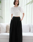 Palazzo Pleated Pants - Black