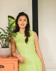 Ellen Peplum Skirt Set - Blush Gingham / Green Floral