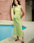 Viola Textured Maxi Skirt Set - Lime