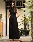 Ava Maxi Jumpsuit - Black / Royal Purple (Pre-Order)