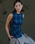 Gara Asymetrical Top - Gingham / Stripes