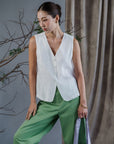 Yuki Barrel Pants - Navy / Green BACKORDER