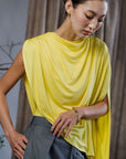 Yohaku Drape Top - White / Yellow