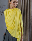 Yohaku Drape Top - White / Yellow