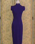 Ava Fitted Midi Cheongsam - Teal / Royal Purple / Coral (Pre-Order)