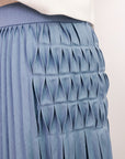 Carita Pleated Skirt - Black / Beige / Chambray