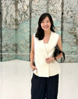 Hikari Beaded Vest - Black / White