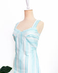 Brighton Column Midi Dress - Turquoise Stripes