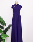Ava Maxi Jumpsuit - Black / Royal Purple (Pre-Order)