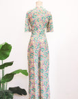 Rory Tie-Front Maxi Jumpsuit - Purple Ikat
