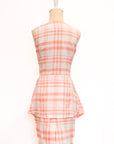Ellen Peplum Skirt Set - Blush Gingham / Green Floral