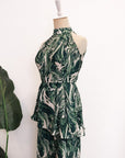 River Peplum Pants Set - Forest Swirl / Bengal Stripe