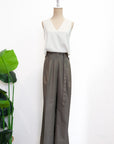 Signature French Tuck Top ( Round neck / V-neck ) - White / Black