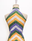 Rhea Halter Maxi Dress - Green-Yellow Paint Strokes / Pink-Yellow Paint Strokes