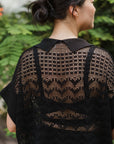 Coastline Crotchet Top - Cream / Black / Plum