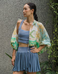 Off Court Sports Bra - Black / Dusty Blue