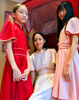 Lil' Signature Cheongsam - White / Red / Pink