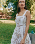 Adele Lace Dress - White / Navy