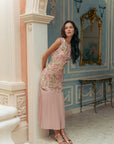 Levia Drop Waisted Maxi Dress - Baby Blue / Blush Pink