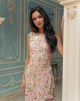 Levia Drop Waisted Maxi Dress - Baby Blue / Blush Pink