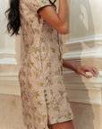 Cadence Shift Cheongsam - Pink Jacquard