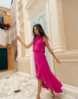 Selah Hi-Low Maxi Dress - Fuchsia / Wine