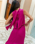 Selah Hi-Low Maxi Dress - Fuchsia / Wine