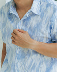 Kei Men's Shirt - Crimson / Blue