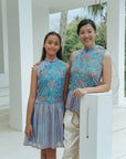 Lil' Tuileries Cheongsam - Navy Tulips / French Florals